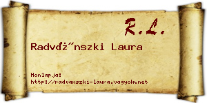 Radvánszki Laura névjegykártya