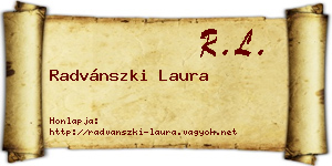 Radvánszki Laura névjegykártya